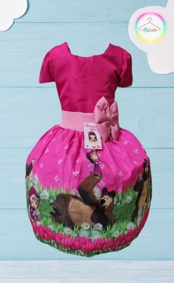 Vestido Infantil Menina e o Urso Novo 2