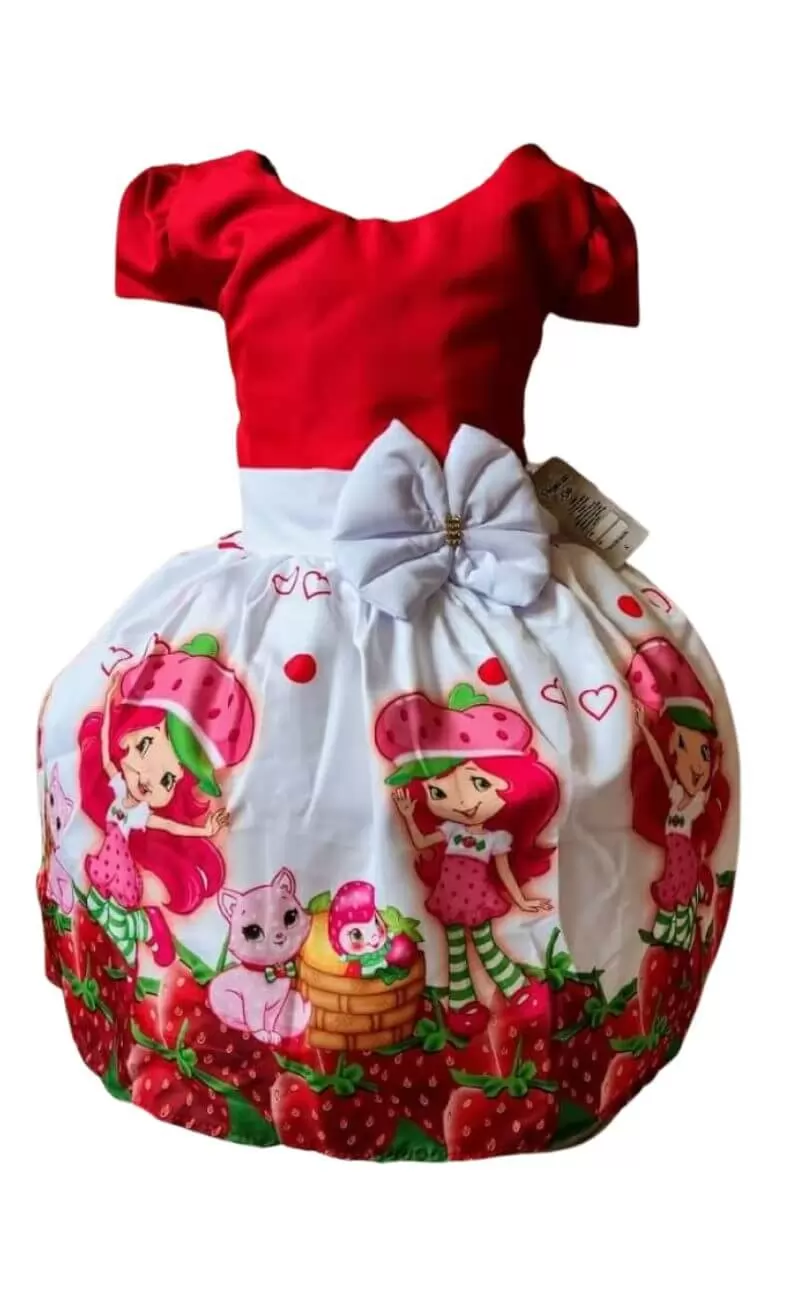 Vestido Infantil Tema Moranguinho