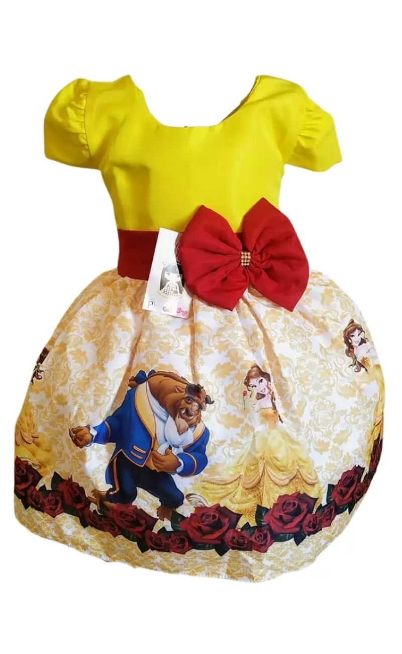 Vestido Infantil tema Princesa Bela