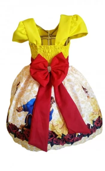 Vestido Infantil tema Princesa Bela