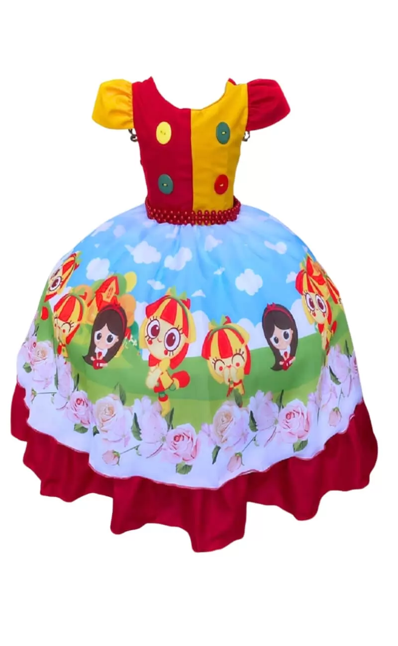 Vestido Luxinho Tema Boneca do Sitio Amarelo