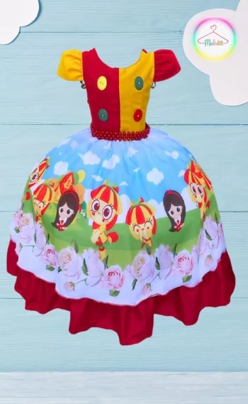 Vestido Luxinho Tema Boneca do Sitio Amarelo