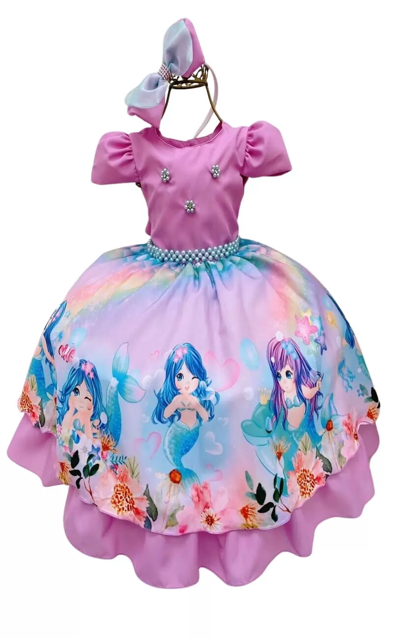 Vestido Luxinho Tema Sereias