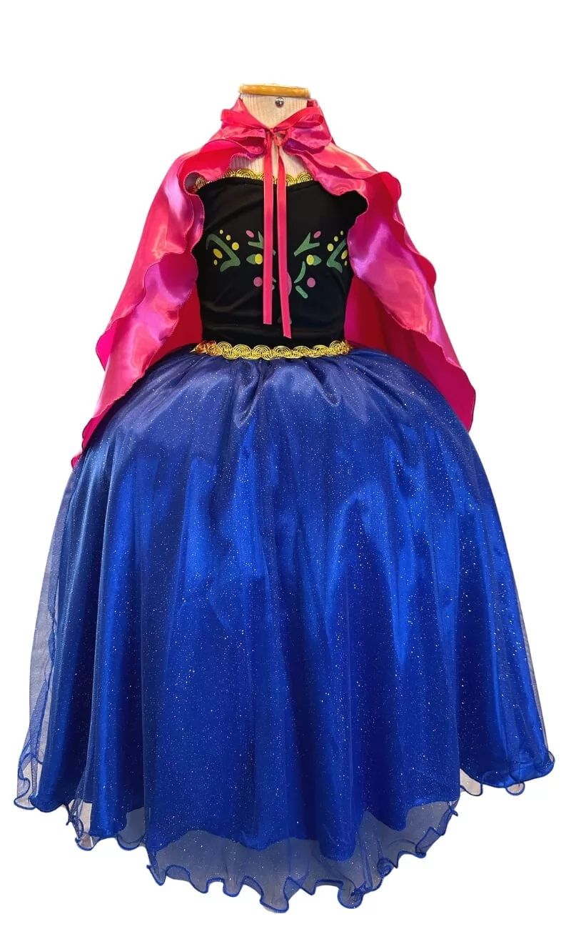 Fantasia Infantil Princesas Menina de Gelo Com Capa Luxo Festas