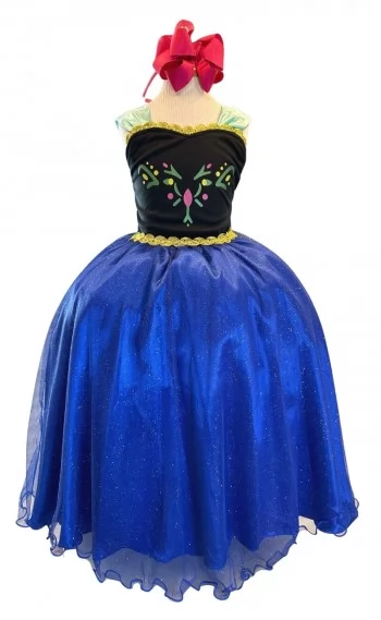 Fantasia Infantil Princesas Menina de Gelo Com Capa Luxo Festas