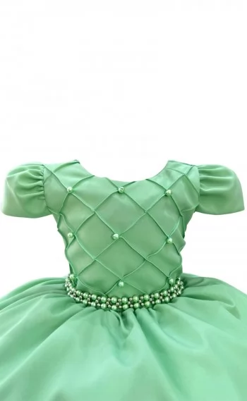 Vestido Festa Nervura Verde