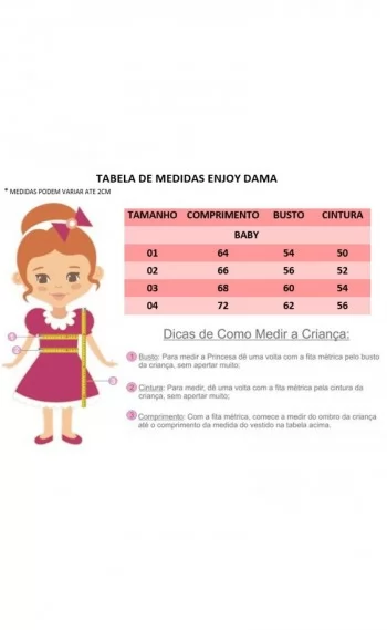 Vestido Infantil Festa Branco Enjoy Cinto Dourado