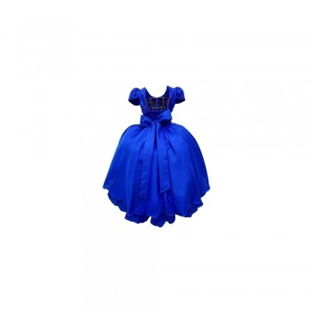 Vestido Infantil Festa Renda Azul Escuro