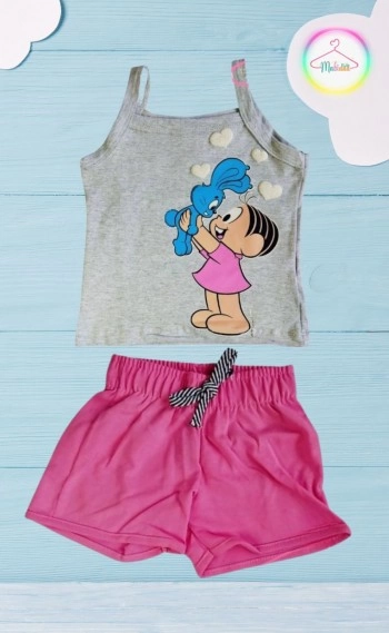 Conjunto Regata Monica - Mescla Branco e Rosa