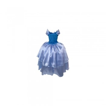 Vestido Fantasia Luxinho Princesas Azul Novo