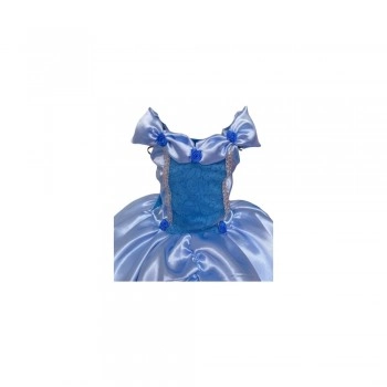Vestido Fantasia Luxinho Princesas Azul Novo