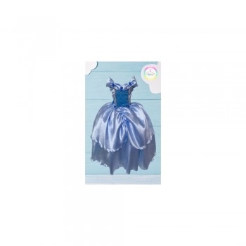 Vestido Fantasia Luxinho Princesas Azul Novo
