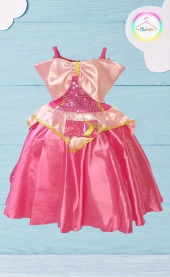 Vestido Fantasia Luxo Princesas Rosa Aurora