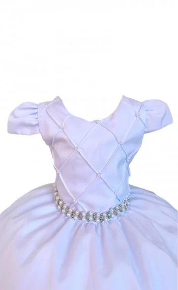 Vestido Festa Nervura Branco