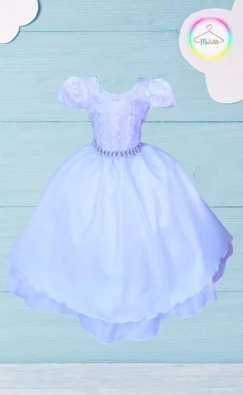 Vestido Festa Renda Flor Branco