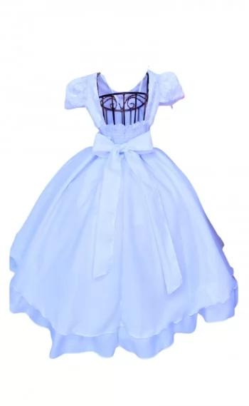 Vestido Festa Renda florzinha Branco