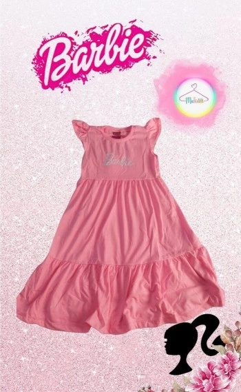 Vestido Infantil Barbie - Rosa