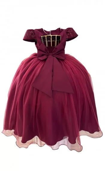 Vestido Infantil Festa Longo Vermelho