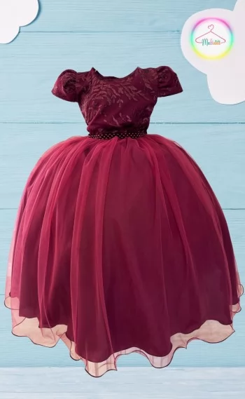Vestido Infantil Festa Longo Vermelho