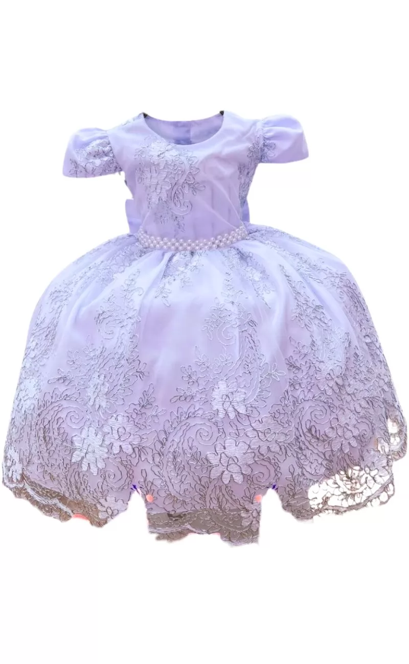 Vestido Infantil Festa Realeza Branco