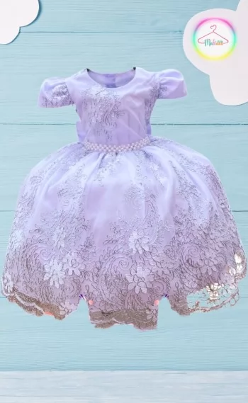 Vestido Infantil Festa Realeza Branco