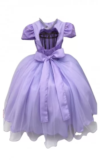 Vestido Infantil Festa Renda Lilás
