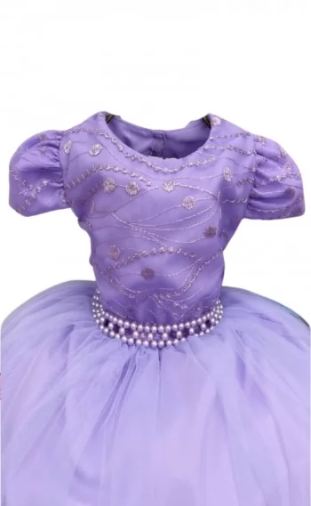 Vestido Infantil Festa Renda Lilás