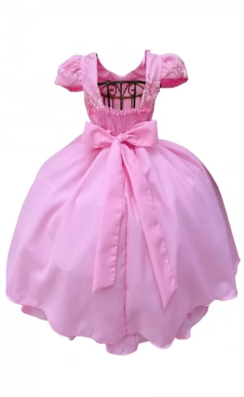 Vestido Infantil Festa Renda Rosa claro