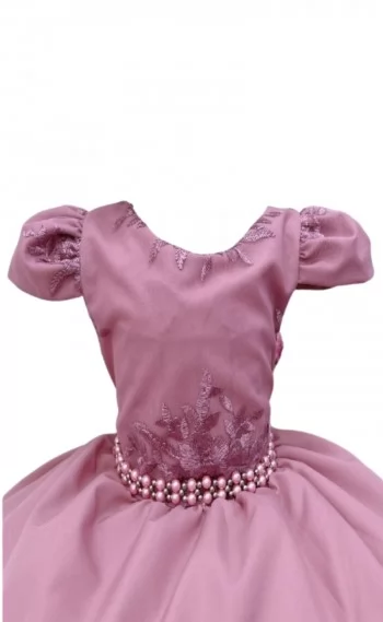 Vestido Infantil Festa Renda Rose