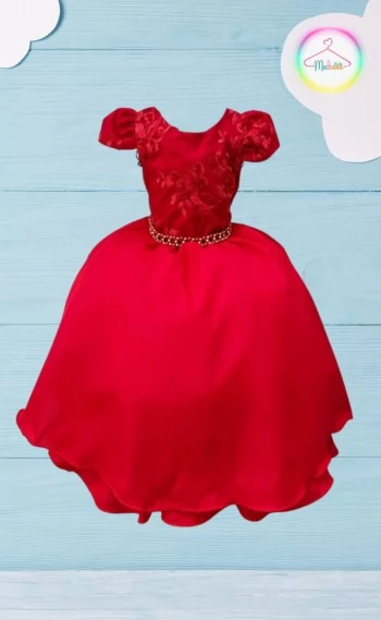 Vestido Infantil Festa Renda Vermelho