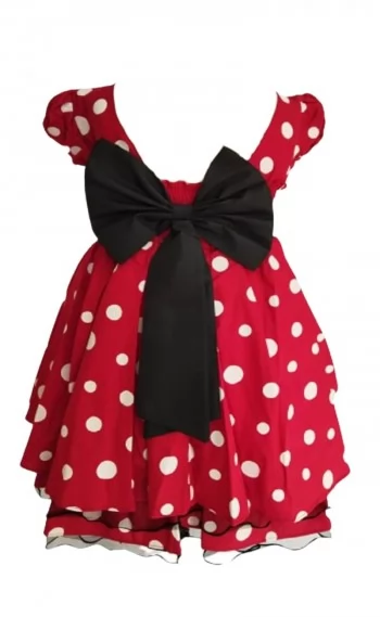 Vestido Infantil Festa Vermelho Bolinhas